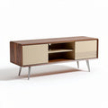 Meuble de salon en bois avec portes coulissantes couleur beige dimensions 150 x 40 x 50cm