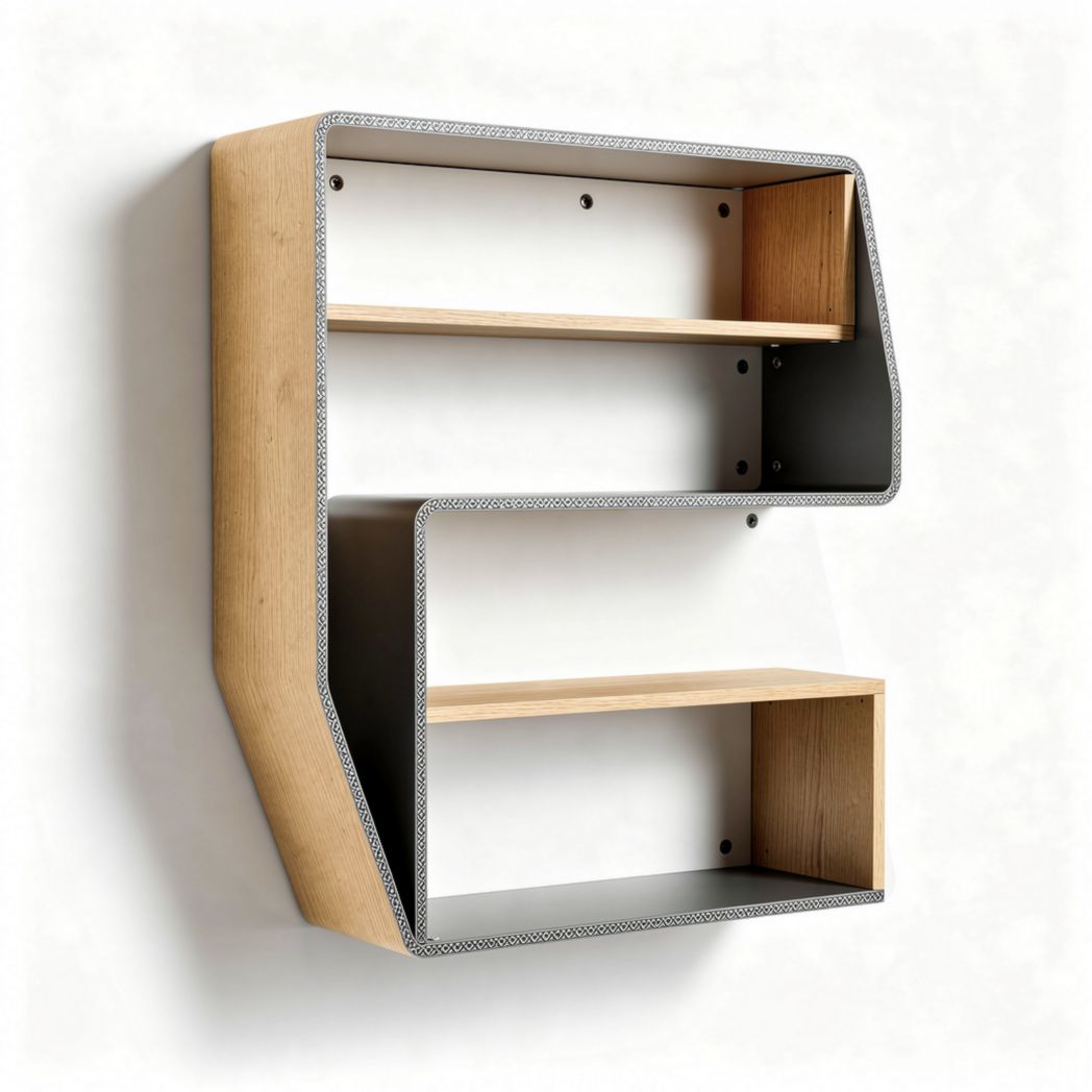 Étagère murale en contreplaqué et MDF dimensions 30 x 20 x 40cm couleur bois et blanc