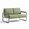 Canapé moderne en tissu vert avec accoudoirs en bois dimensions 180 x 80 x 70cm