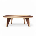 Table basse en bois avec design géométrique et finition en noyer 130 x 70 x 40cm