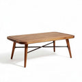 Table basse en bois de hêtre 120 x 60 x 45cm avec pieds en métal noir