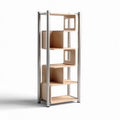 Étagère en bois de hêtre avec structure en aluminium 40 x 20 x 120cm