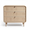 Commode moderne en bois avec trois tiroirs beige 70 x 40 x 70cm