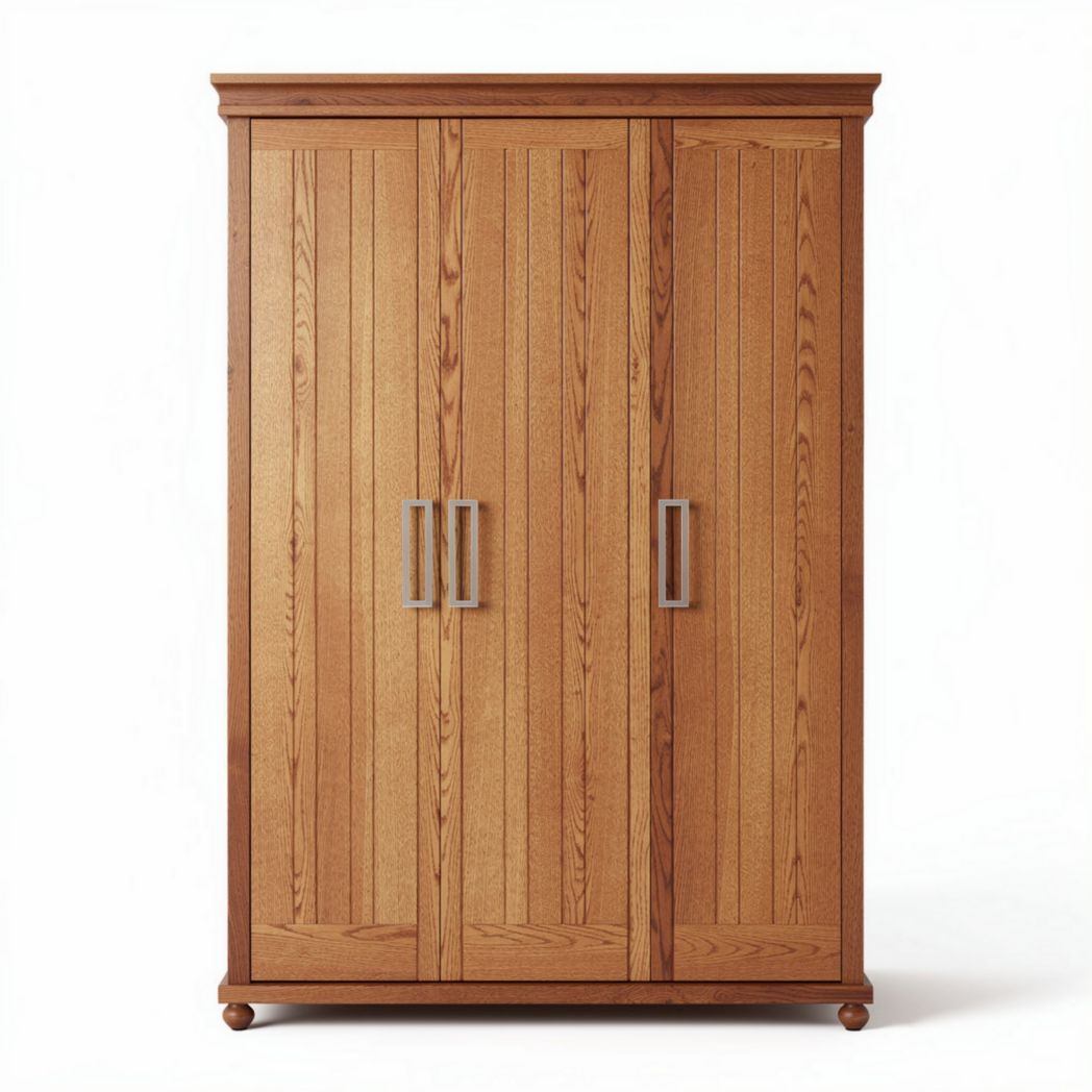 Armoire en bois de couleur chêne 150 x 80 x 200cm avec deux portes